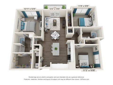 The Dylan Apartments C1 Floor Plan